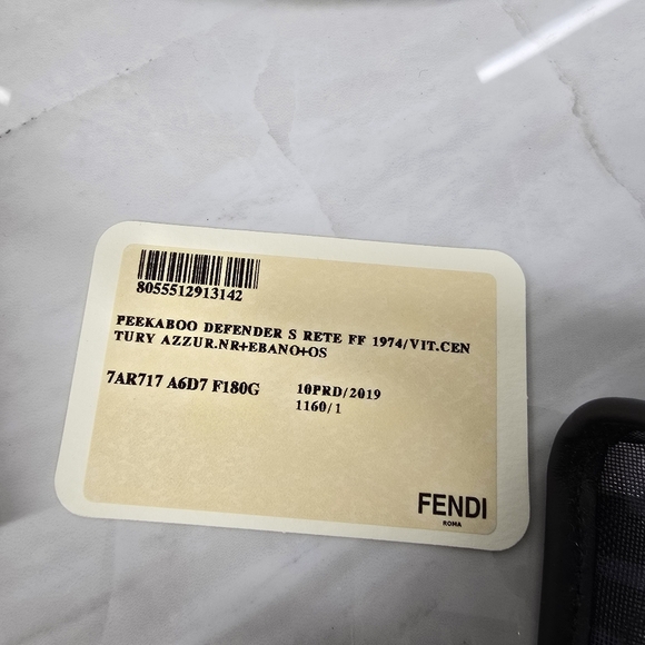 Fendi Azure/Zucca Print Black Mesh Bag - Picture 9 of 14